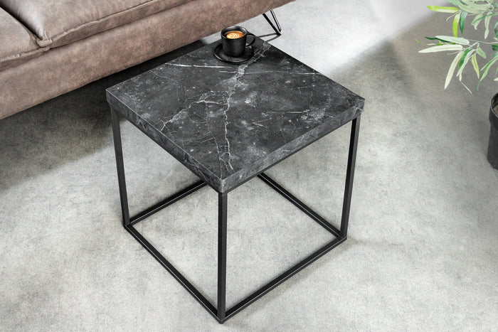 Table d’appoint moderne ARCHITECTURE 45cm structure métal graphite