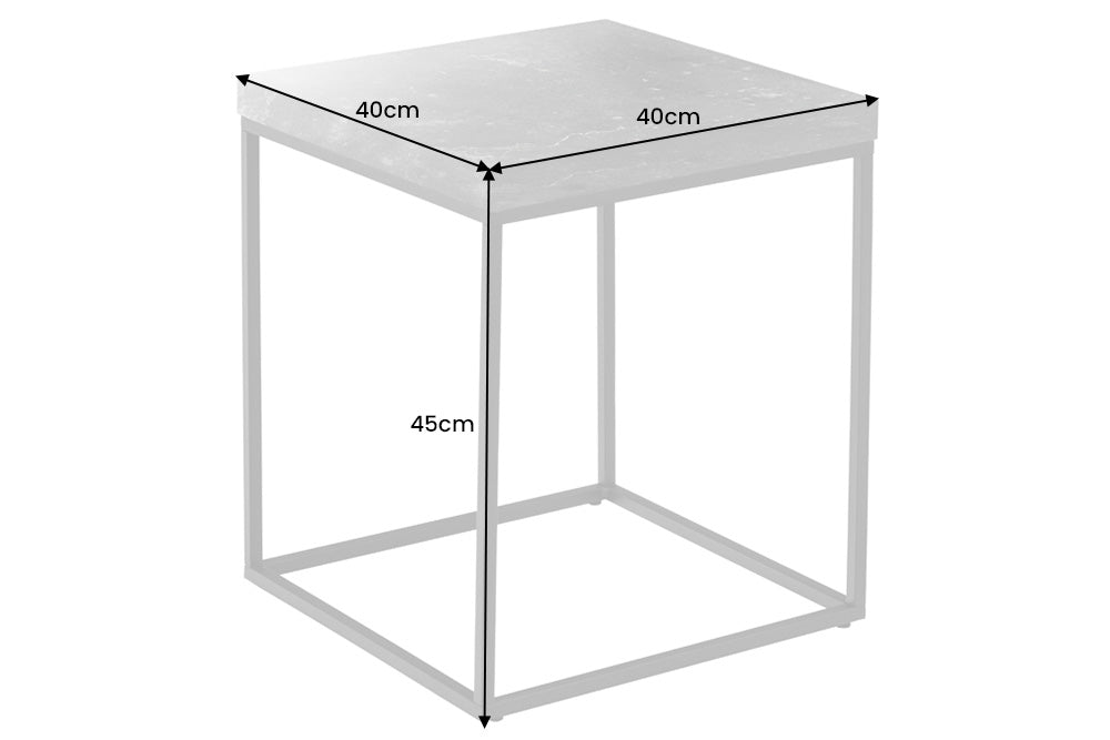 Table d’appoint moderne ARCHITECTURE 45cm structure métal graphite