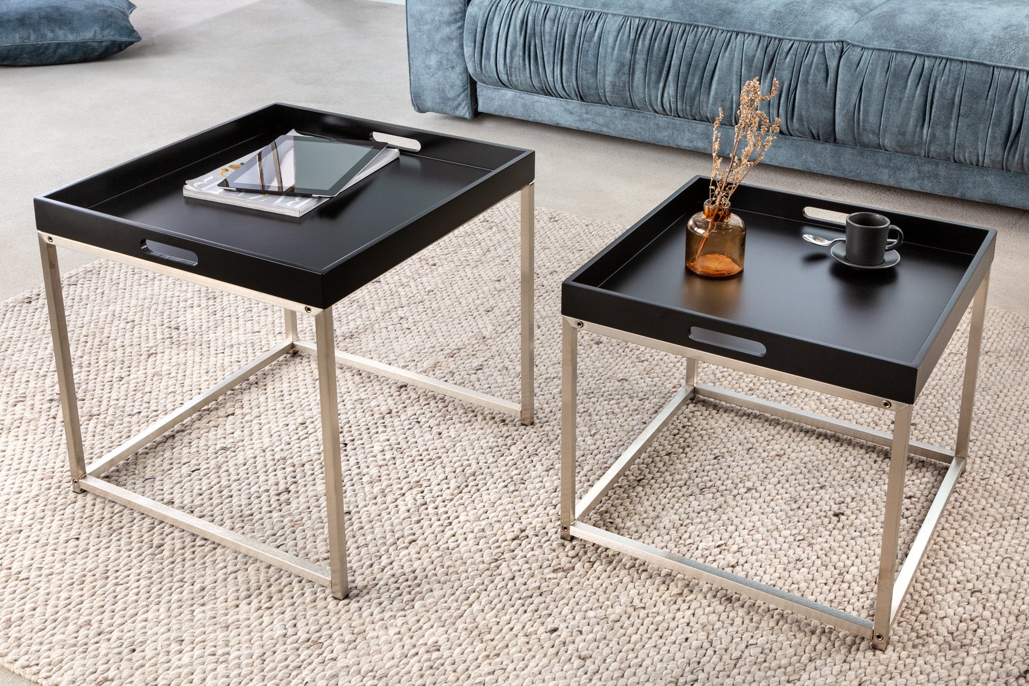 table-dappoint-modern-lot-of-2-elements-50cm-removable-steel-top-black_41358 (inv)