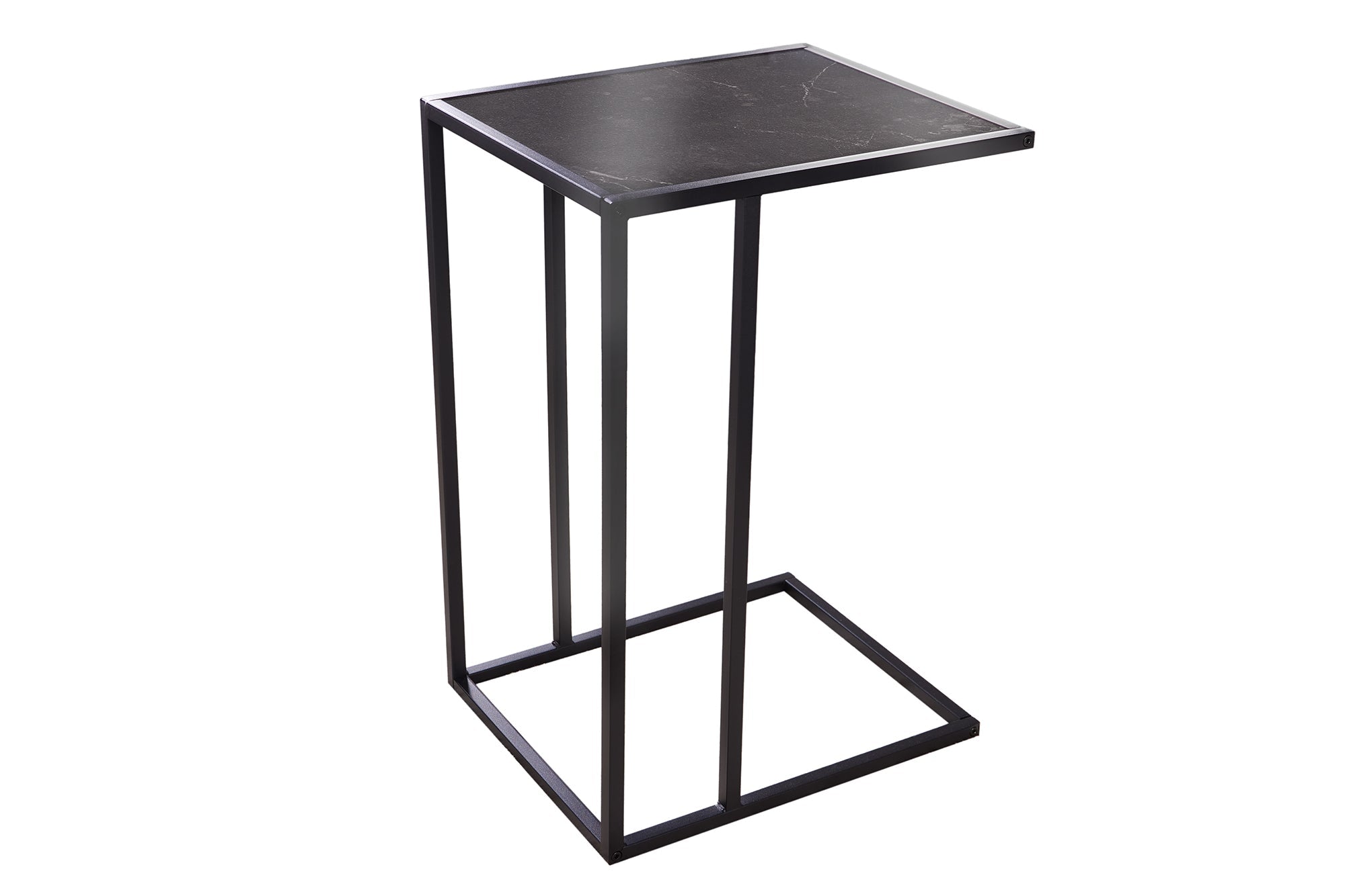 SLIM LINE Mesa auxiliar moderna de 65 cm en metal grafito para ordenador portátil