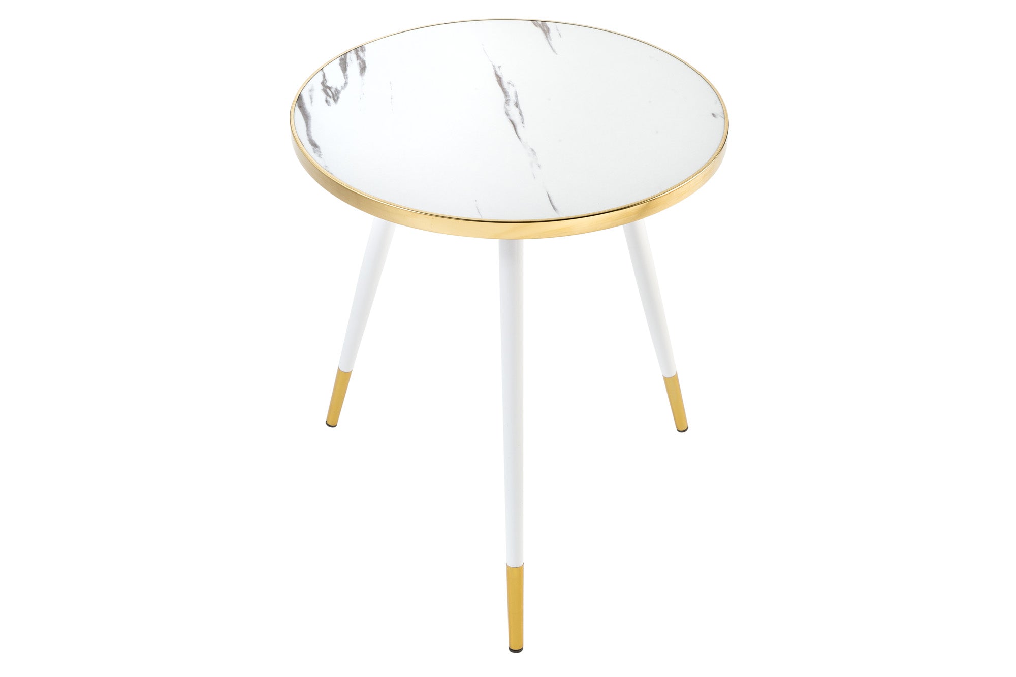 Mesa auxiliar PARIS retro 45cm cristal oro blanco diseño mármol mesa de centro redonda