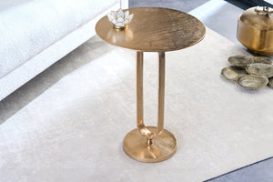 Table d'appoint ronde ELEGANCE 60cm métal doré aluminium fait main