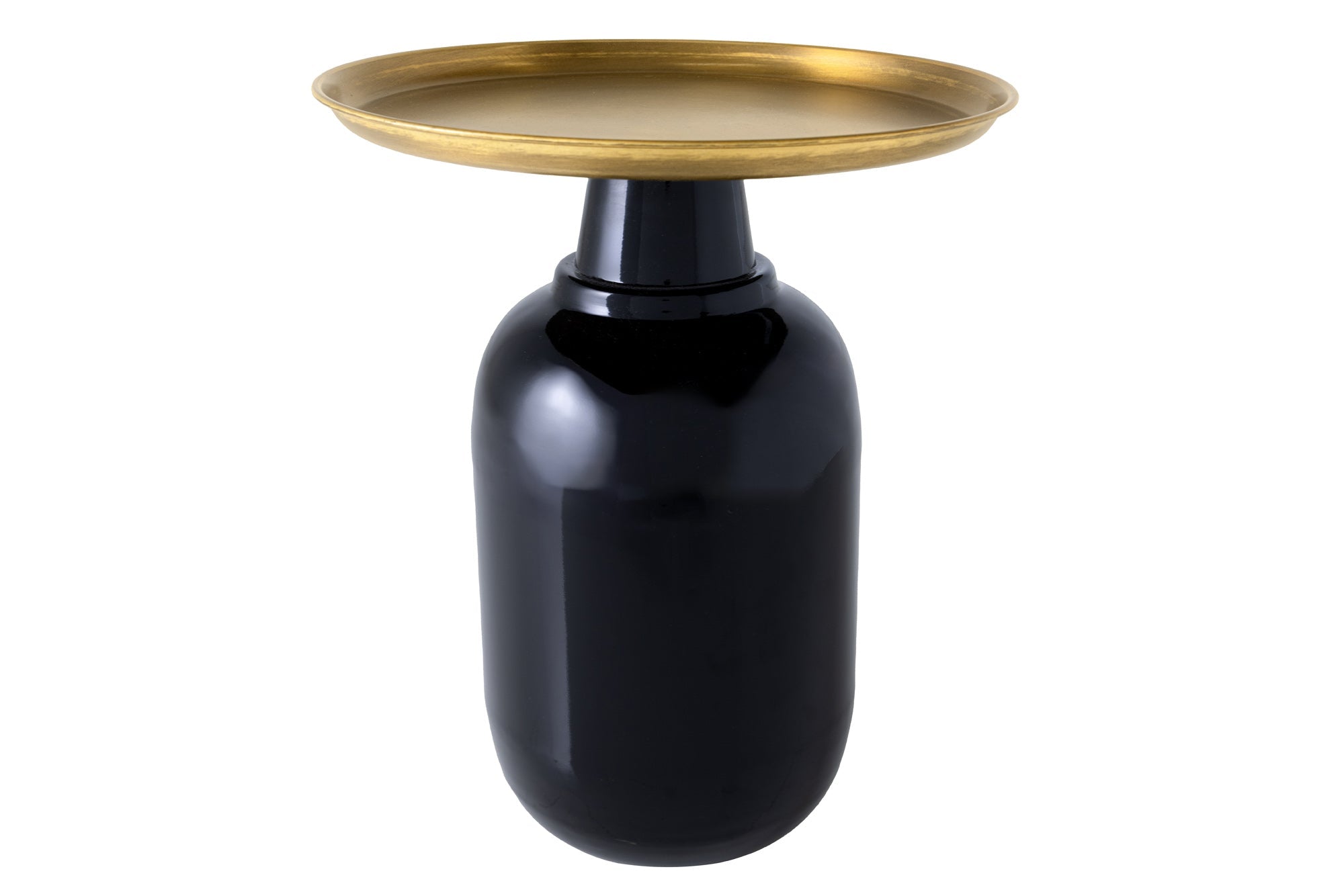 ELEGANCIA mesa auxiliar redonda 50cm metal dorado negro antiguo hierro hecho a mano