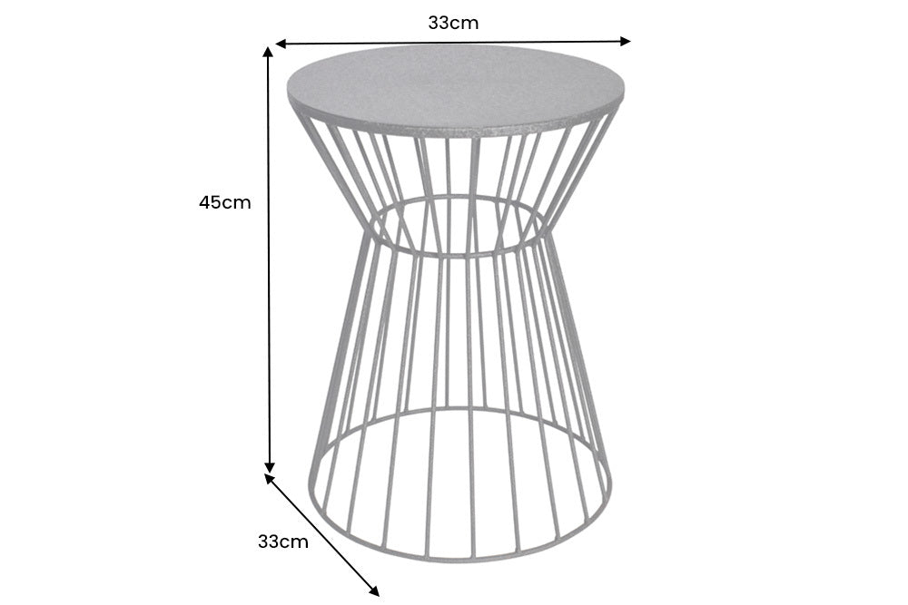 VARIATION Mesa auxiliar redonda de 45 cm con estructura de hierro negra hecha a mano