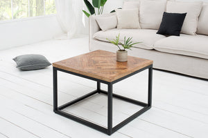 Table d'appoint solide INFINITY HOME 60cm en bois de manguier design industriel