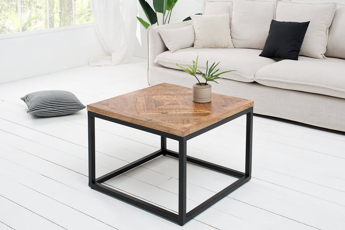 Table d'appoint solide INFINITY HOME 60cm en bois de manguier design industriel