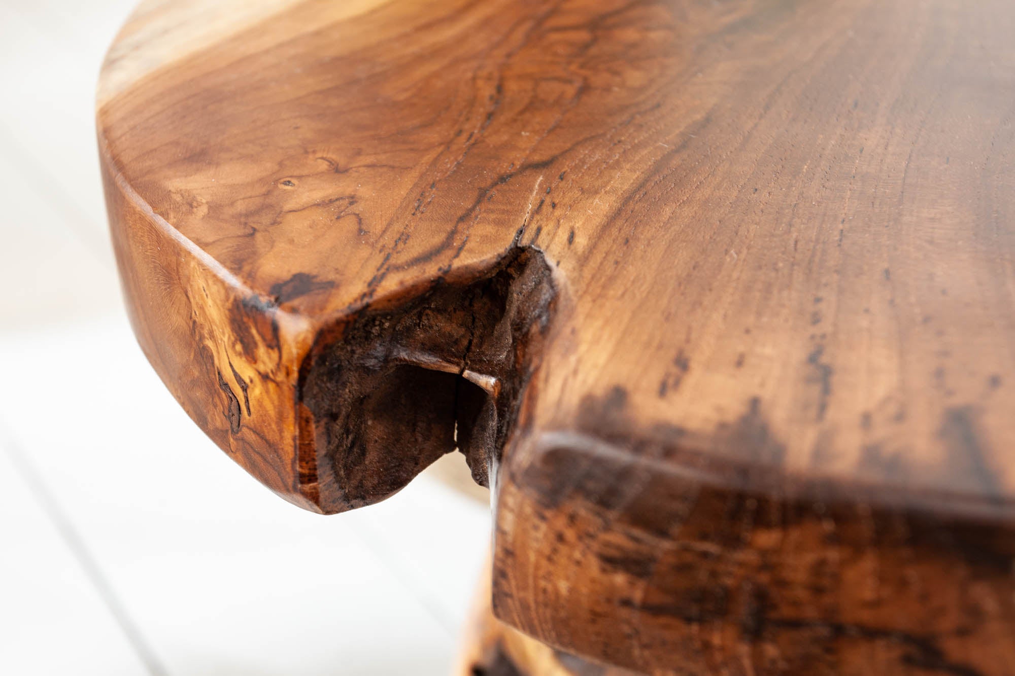 ROOT Taburete de mesa auxiliar de teca maciza de 40 cm de madera de raíz