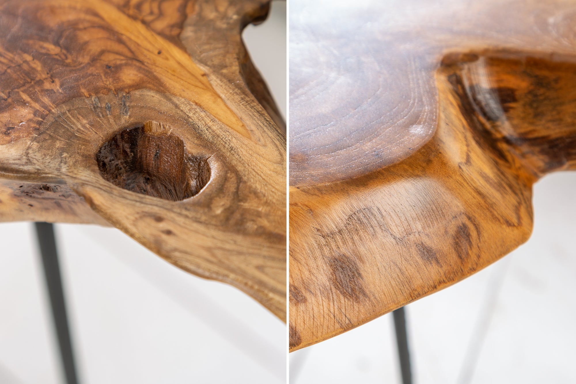 Mesa auxiliar Unique WILD de 40 cm en planchas de teca