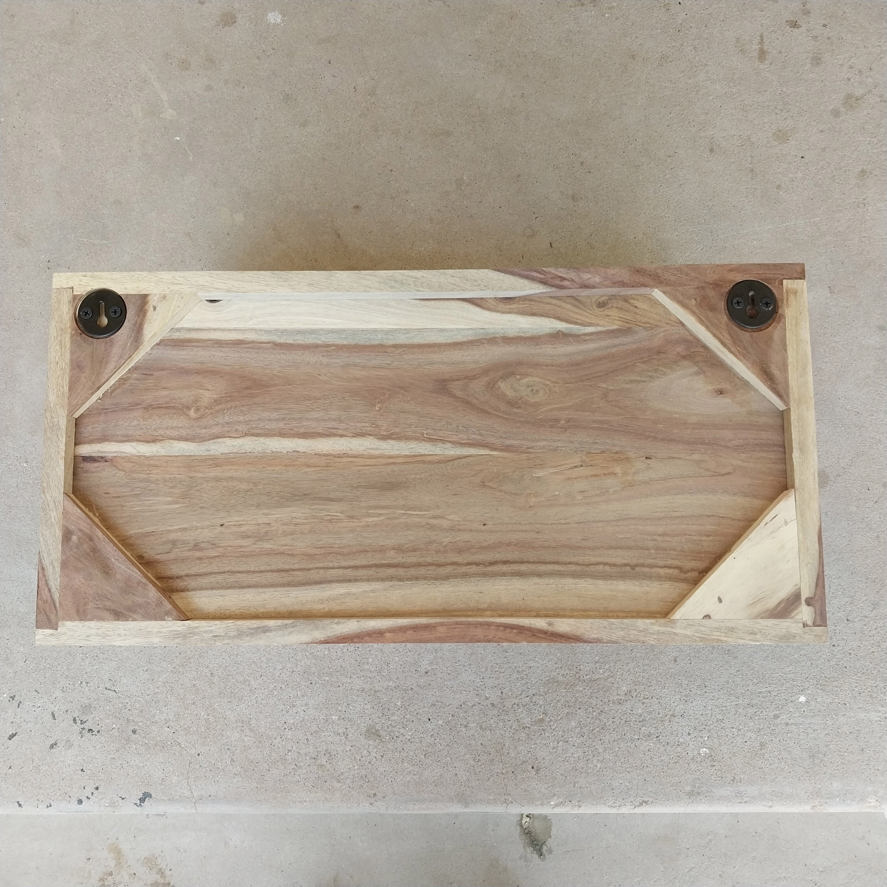 Table de chevet suspendue PURE 50cm tiroir en bois massif d’acacia marron finition miel