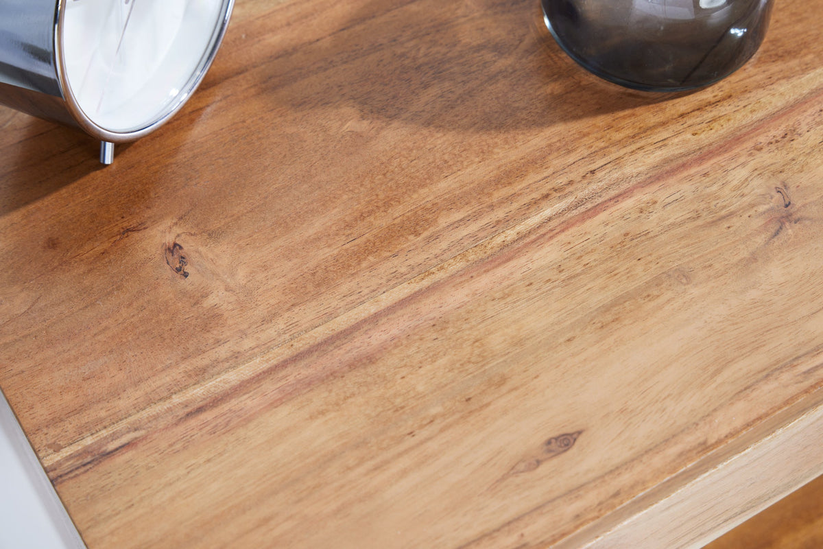 Table de chevet suspendue PURE 50cm tiroir en bois massif d’acacia marron finition miel