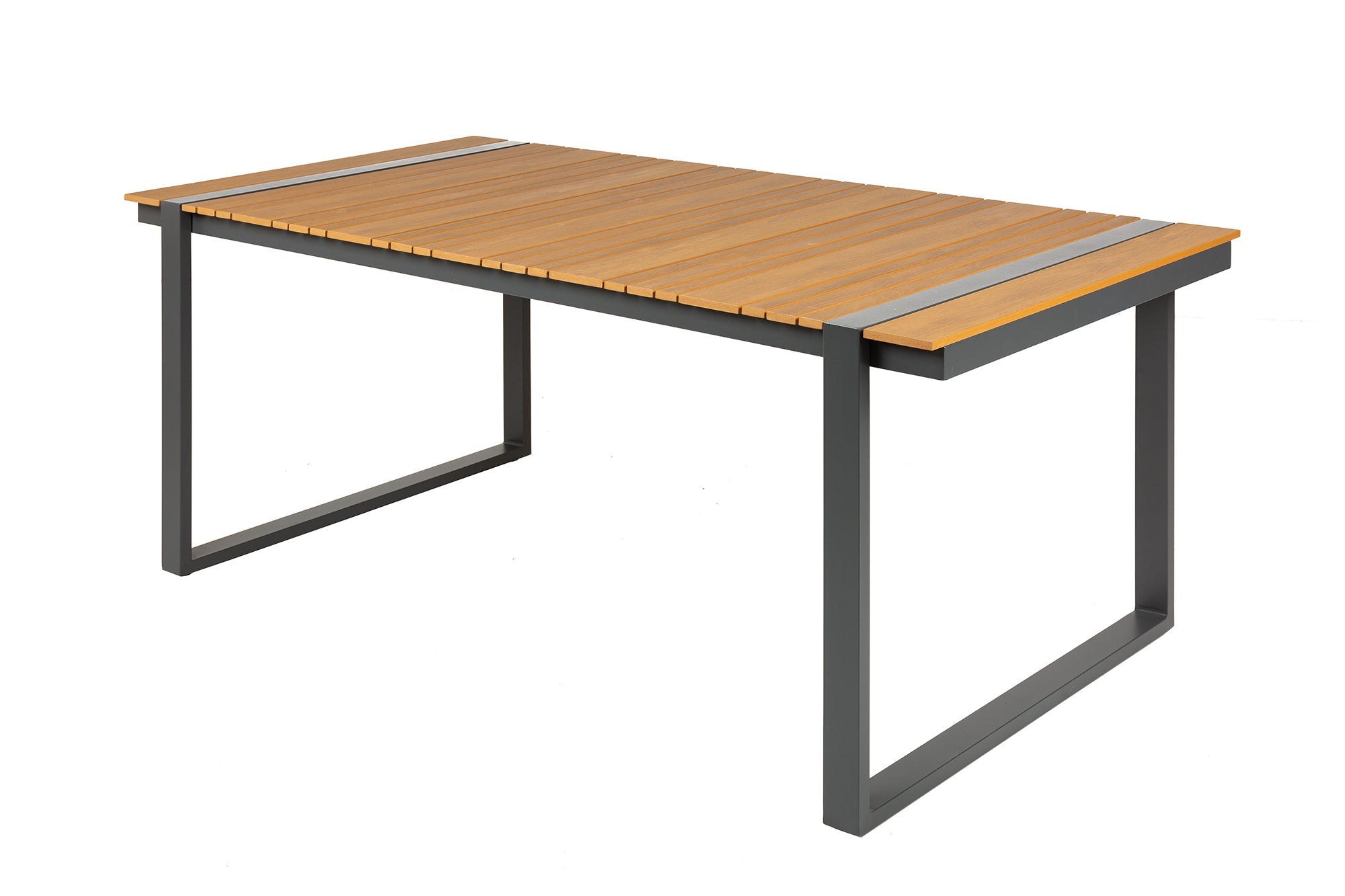 TAMPA LOUNGE mesa de jardín moderna 180 cm de aluminio gris natural resistente a la intemperie mesa de comedor al aire libre