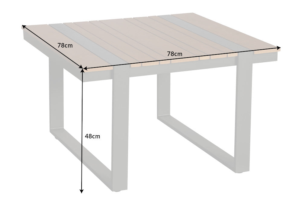 Table de jardin moderne TAMPA LOUNGE 80cm table de balcon extérieur en aluminium anthracite résistant aux intempéries