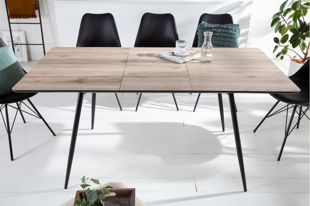 Table de salle à manger extensible APARTMENT 120-160cm imitation chêne gris Retro Style