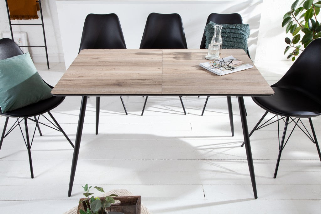 Table de salle à manger extensible APARTMENT 120-160cm imitation chêne gris Retro Style
