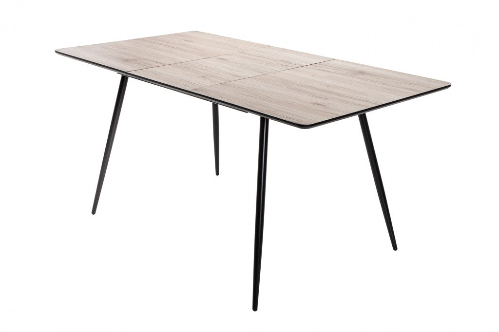 Table de salle à manger extensible APARTMENT 120-160cm imitation chêne gris Retro Style