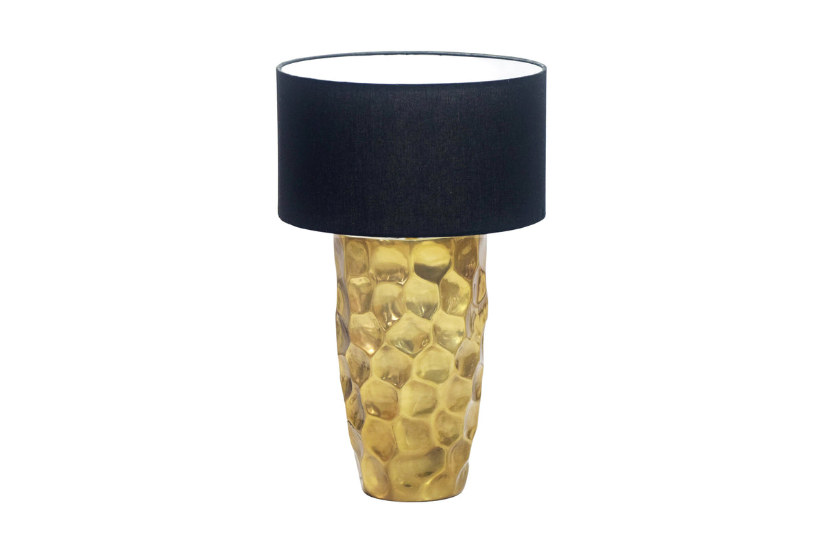 Table lamp AURELIA 55cm hammer stroke effect gold / adjustable lampshade