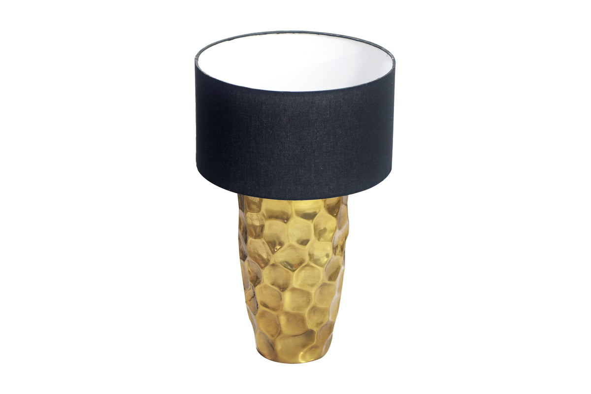Table lamp AURELIA 55cm hammer stroke effect gold / adjustable lampshade