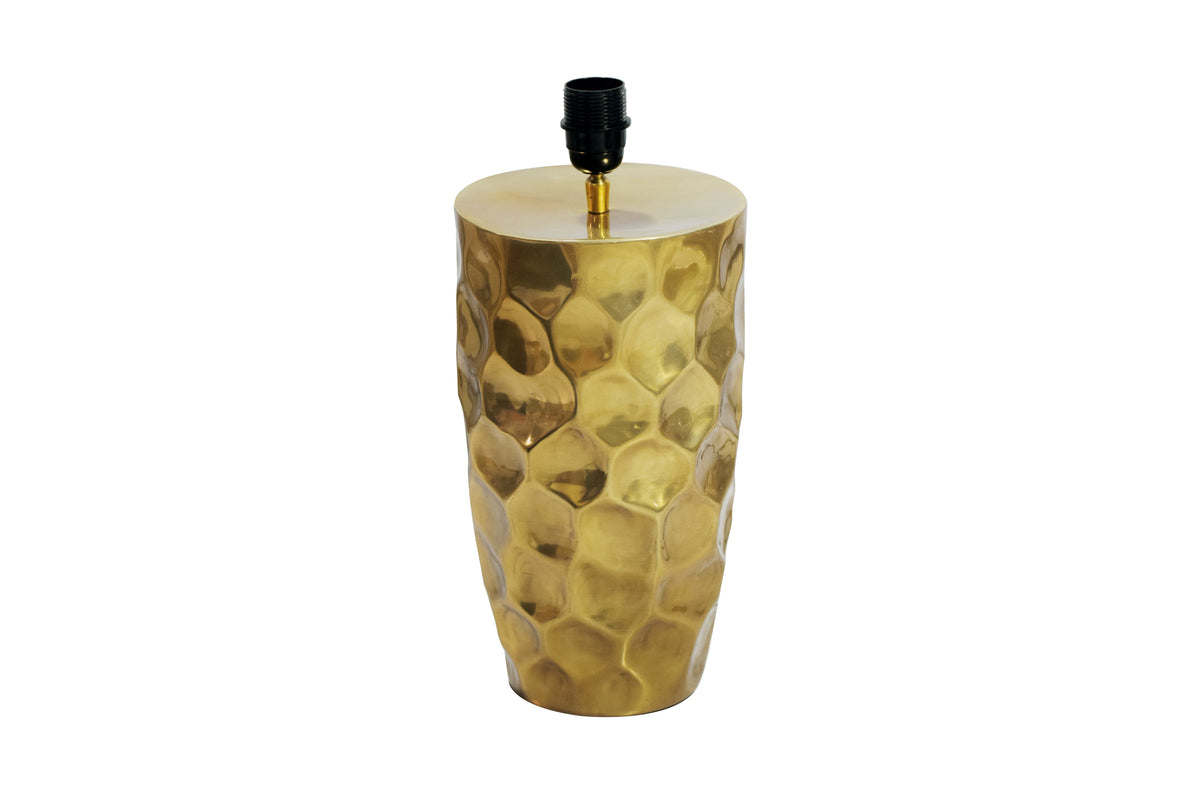 Table lamp AURELIA 55cm hammer stroke effect gold / adjustable lampshade