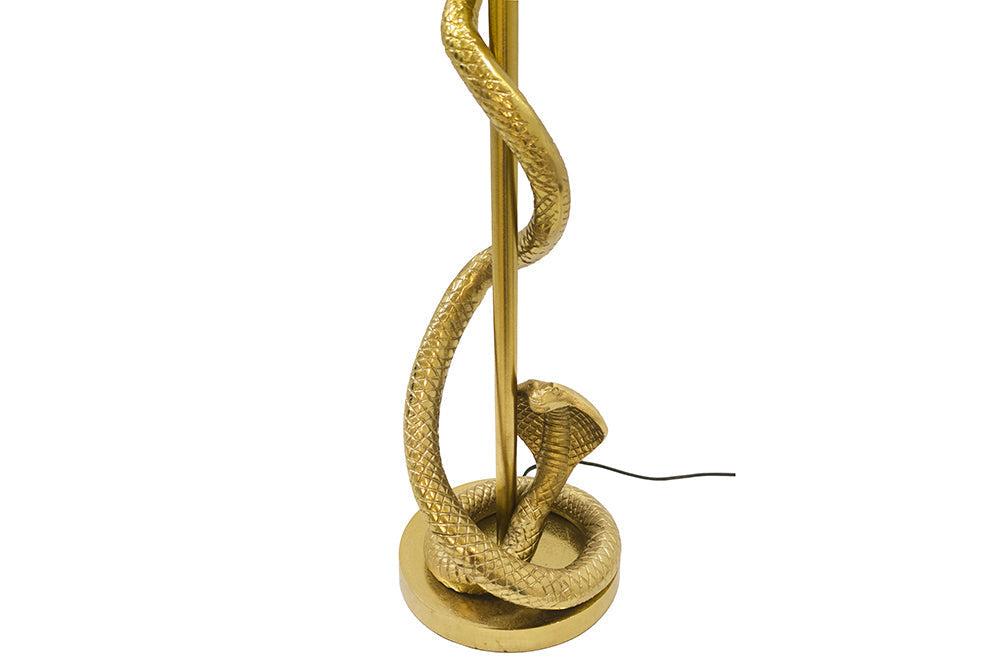 Table lamp COBRA 110cm black lampshade golden frame