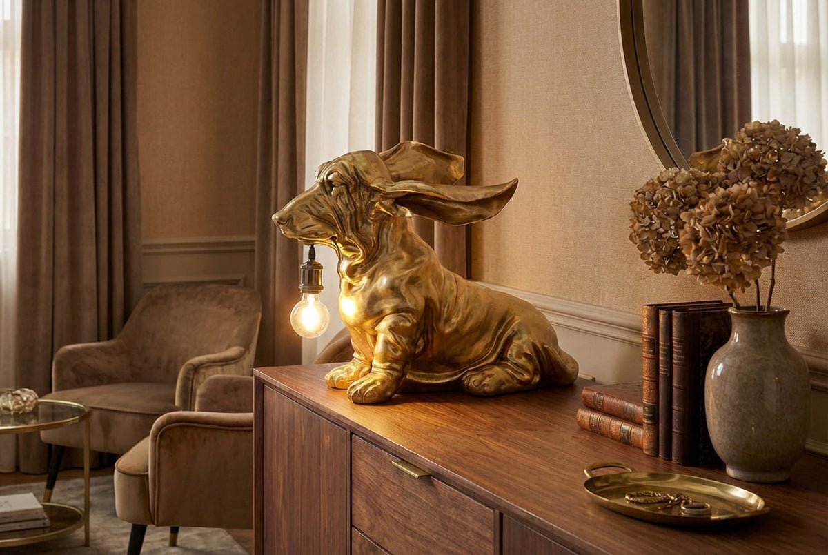 Table lamp DACKEL 70cm gold