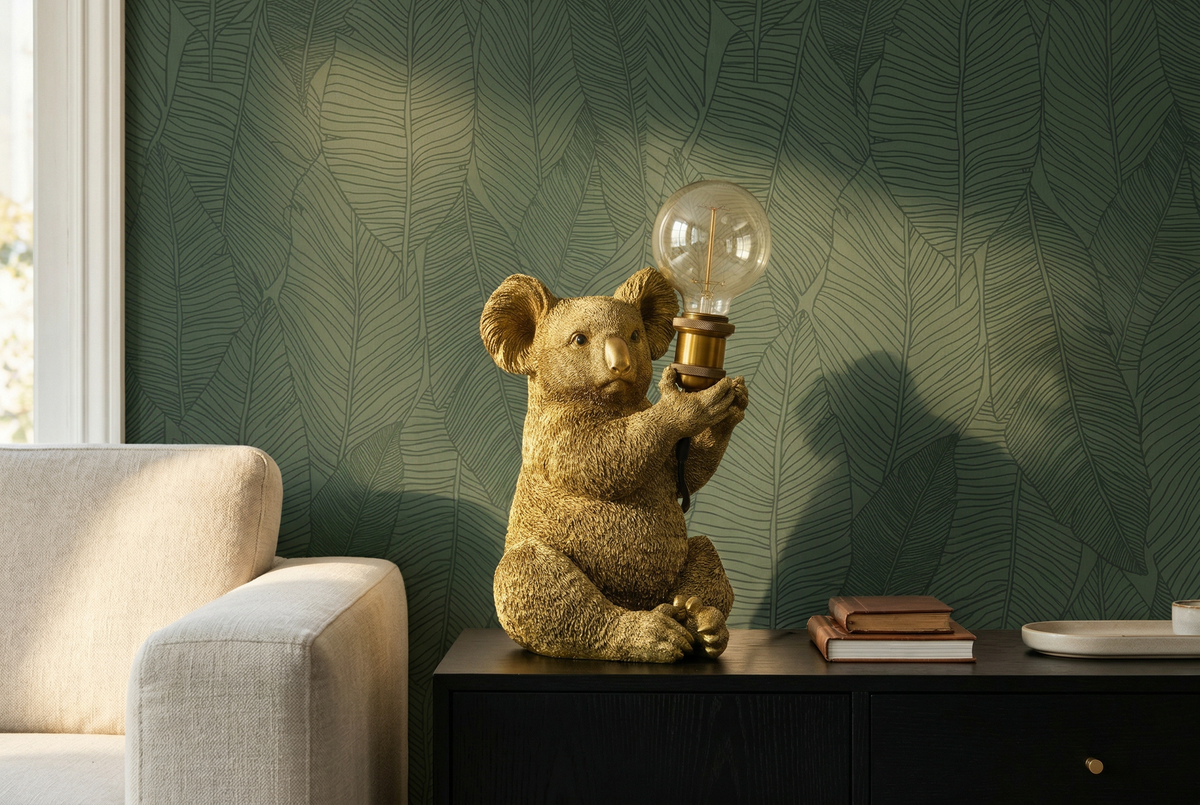Table lamp KOALA 30cm gold sculpture