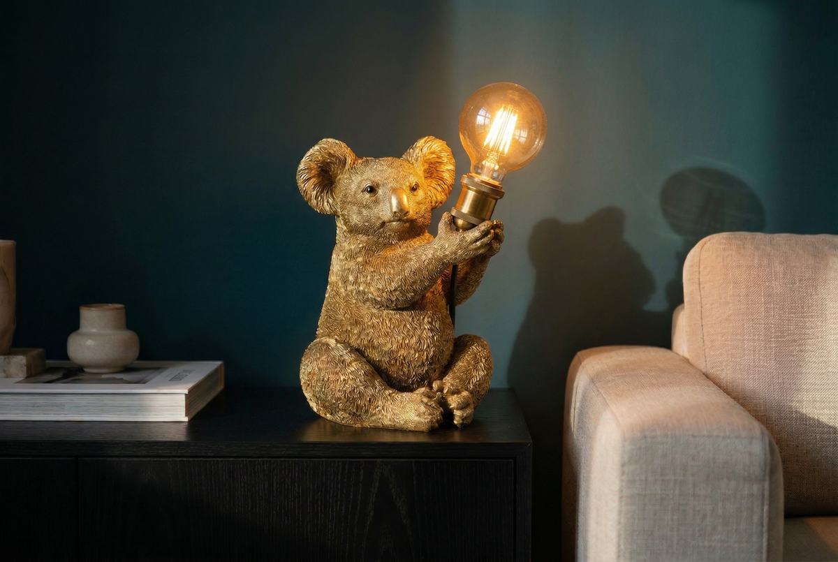 Table lamp KOALA 30cm gold sculpture