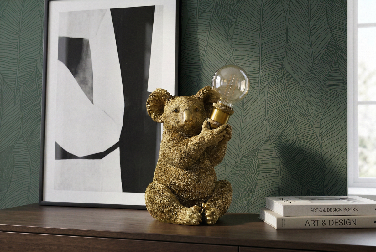 Table lamp KOALA 30cm gold sculpture