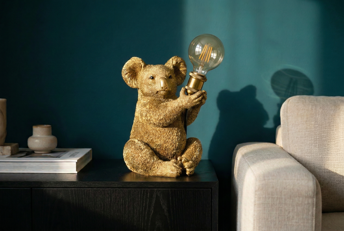 Table lamp KOALA 30cm gold sculpture