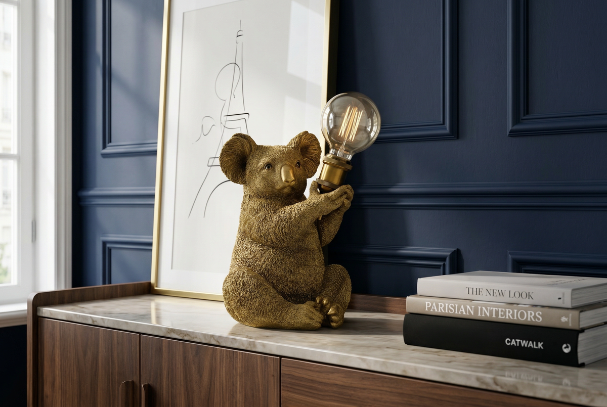 Table lamp KOALA 30cm gold sculpture