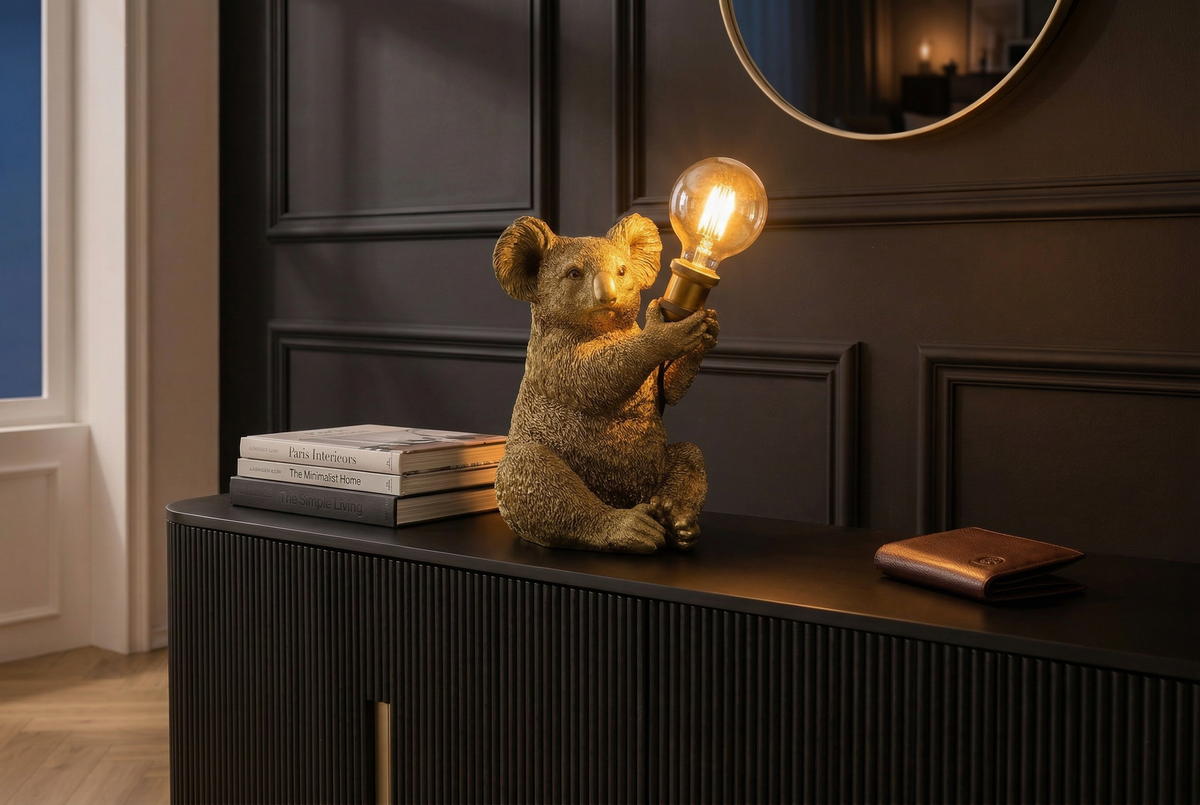 Table lamp KOALA 30cm gold sculpture