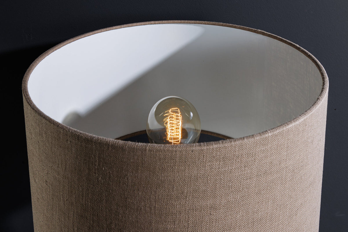 Table lamp ZEA 60cm gradient seagrass natural brown gold w/ lampshade rough linen brown