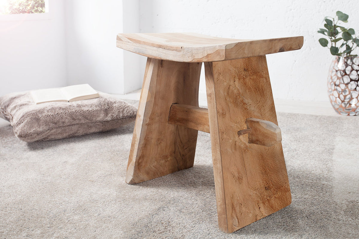 Tabouret massif ZEN 40cm teck table d'appoint
