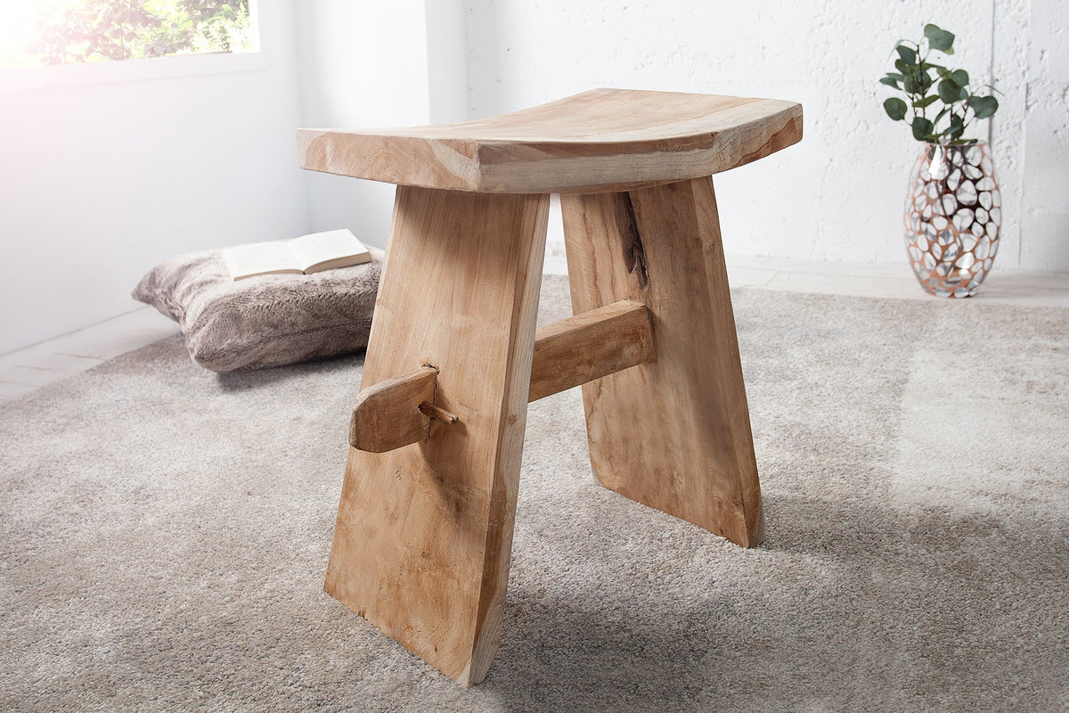 Tabouret massif ZEN 40cm teck table d'appoint
