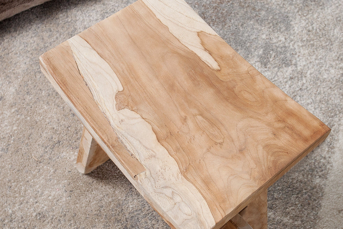 Tabouret massif ZEN 40cm teck table d'appoint
