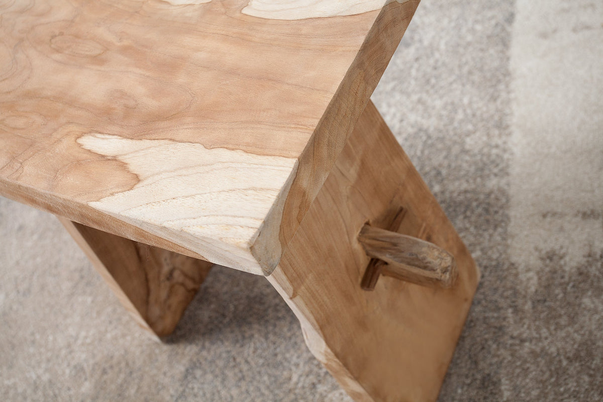 Tabouret massif ZEN 40cm teck table d'appoint