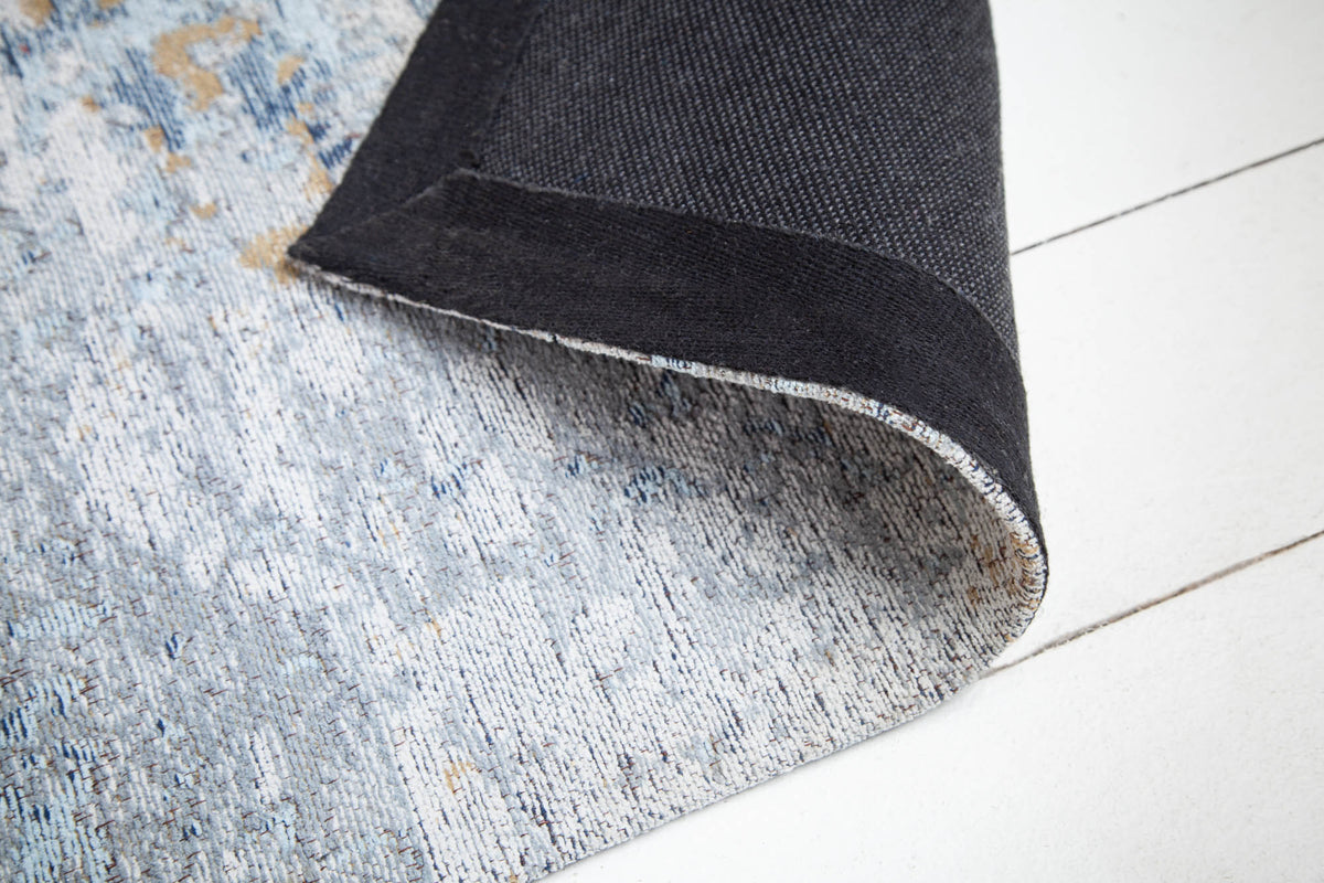 Tapis design ABSTRAKT XXL 350x240m gris bleu coton
