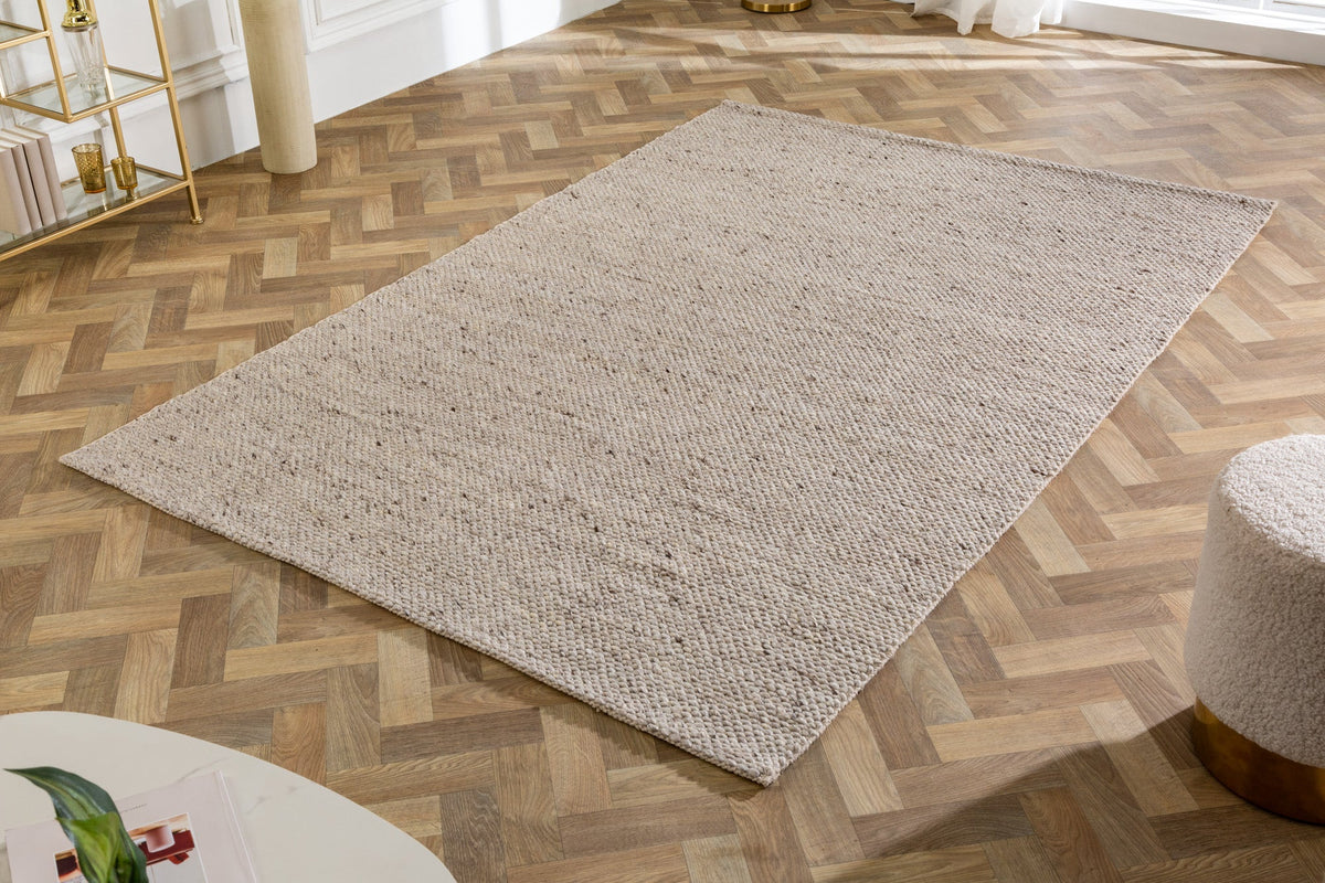 Tapis design LAINE 240x160cm gris argenté en laine