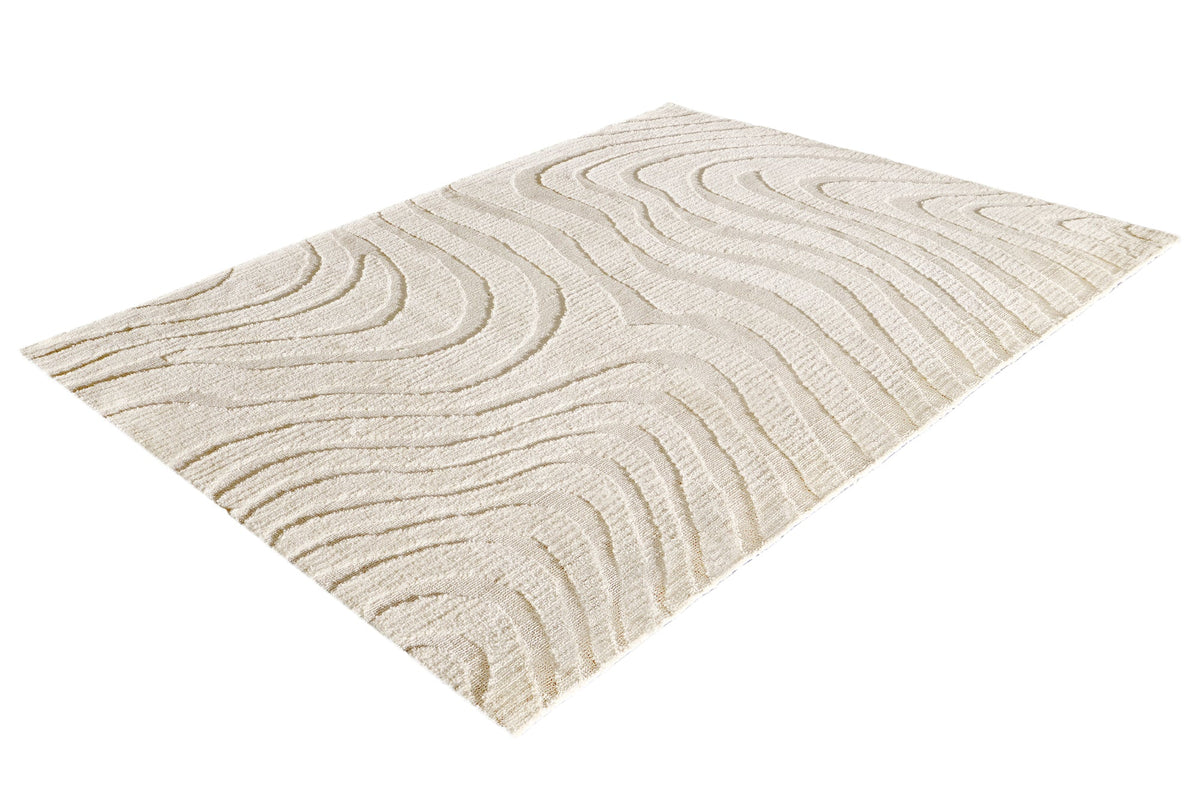 Tapis design WAVE 240x170cm beige crème effet 3D