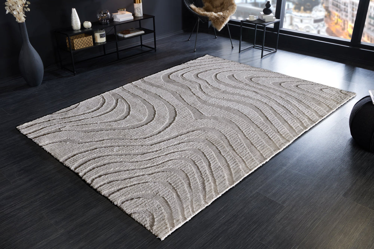 Tapis design WAVE 240x170cm gris effet 3D