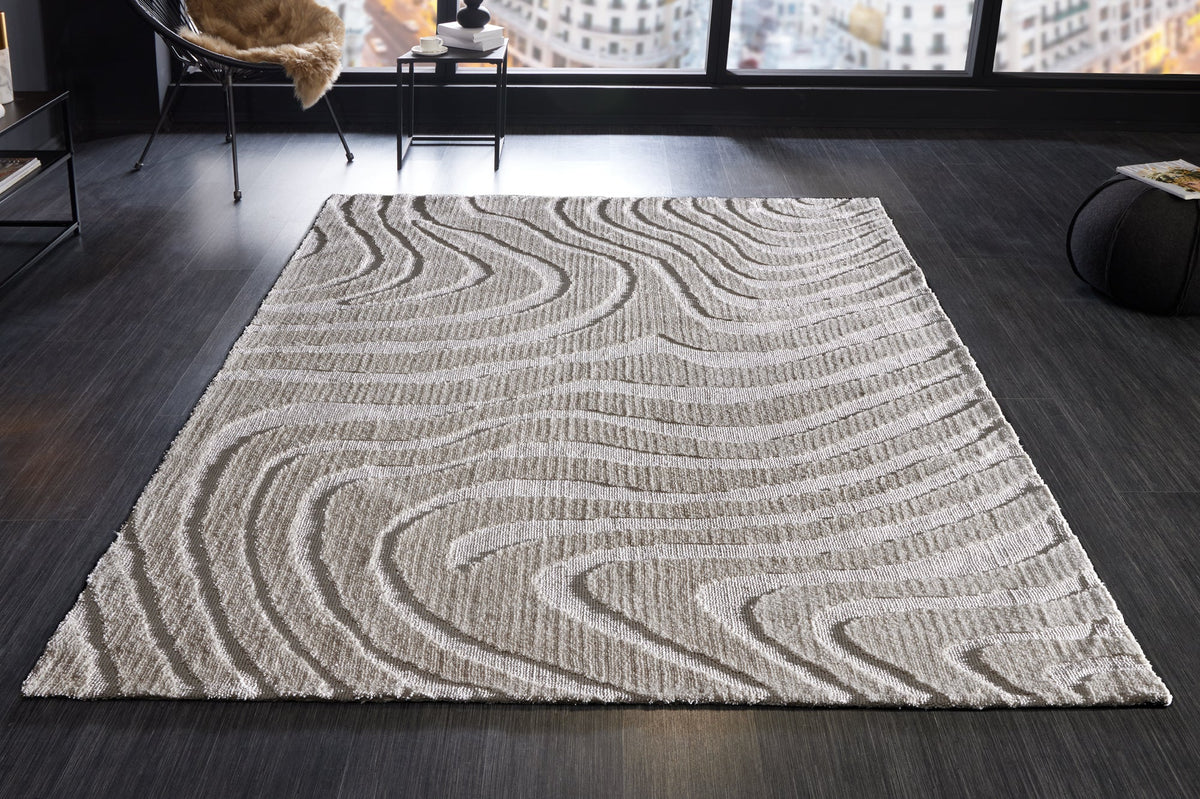 Tapis design WAVE 240x170cm gris effet 3D