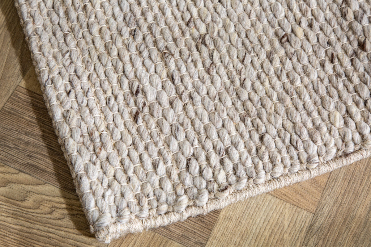 Tapis design WOOL XXL 350x240cm gris argenté en laine