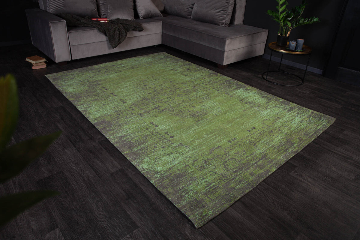 Tapis élégant en coton POP ART 240x160cm motif oriental vert émeraude