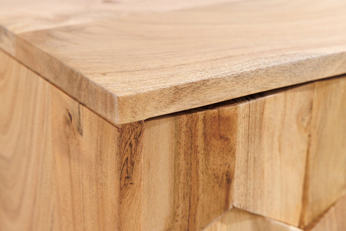 TV-Board suspendu MYSTIC LIVING 160cm acacia naturel surface 3D bois massif