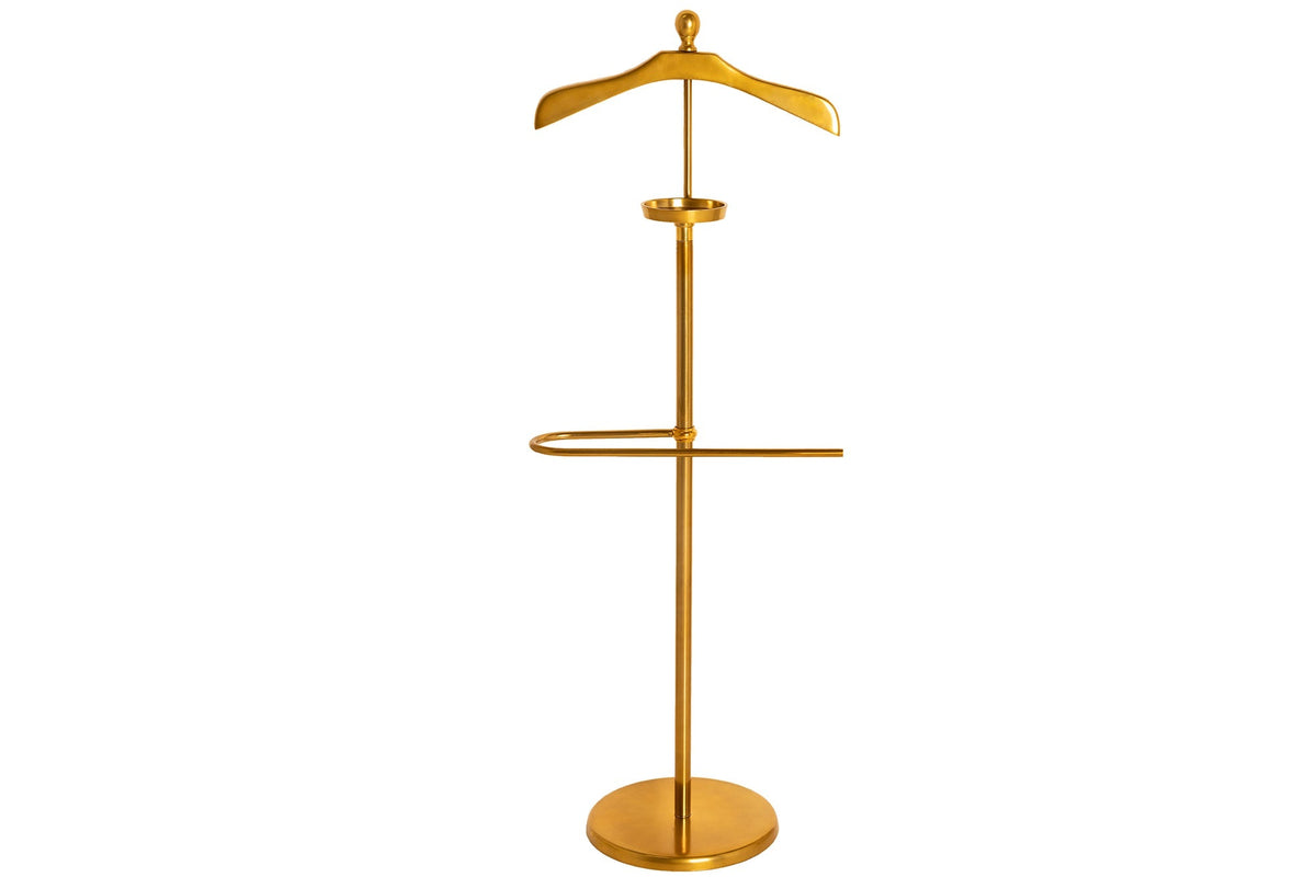 Valet de nuit élégant VALET 128cm patère aluminium doré porte manteau