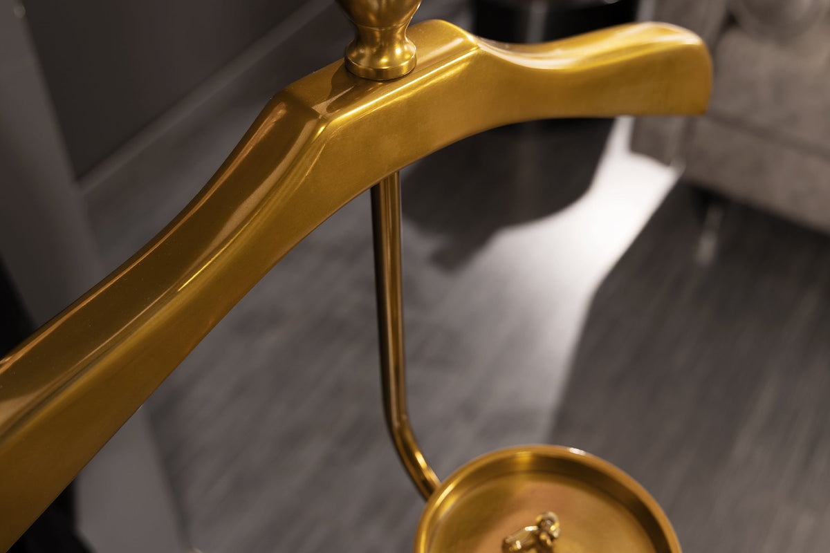 Valet de nuit élégant VALET 128cm patère aluminium doré porte manteau