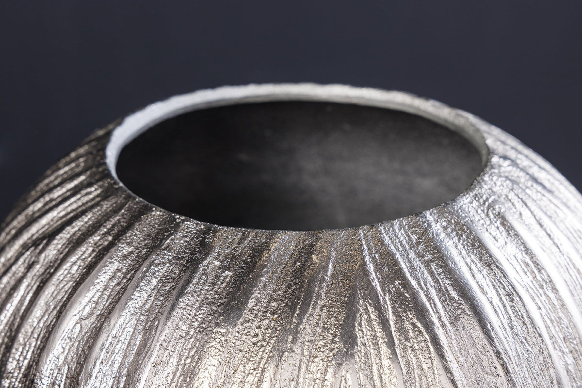 Vase décorative faite à la main ELEGANCE 25cm argent Design martelé