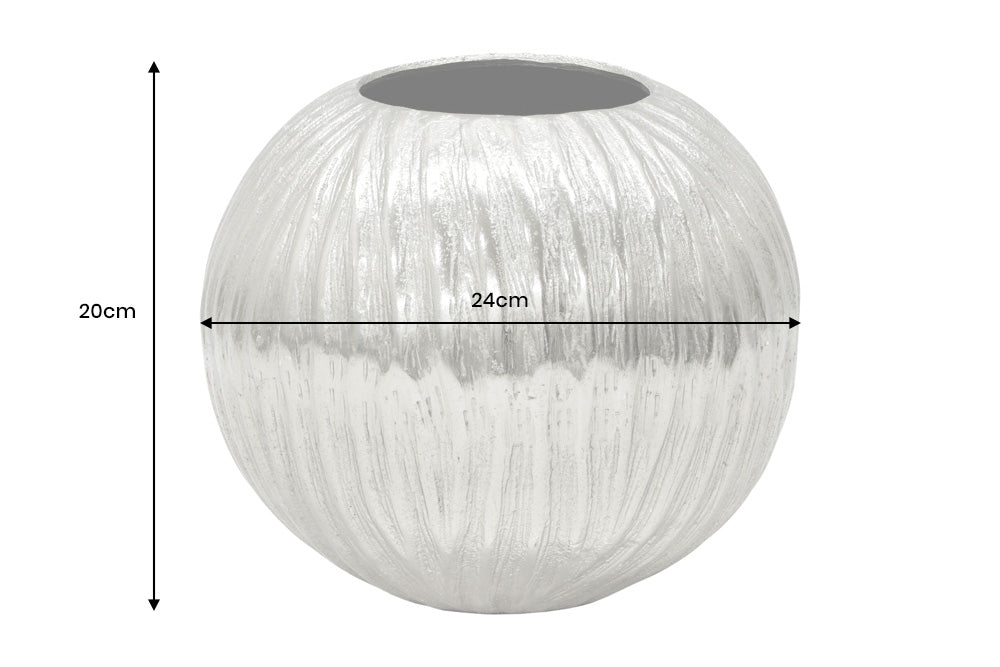 Vase décorative faite à la main ELEGANCE 25cm argent Design martelé