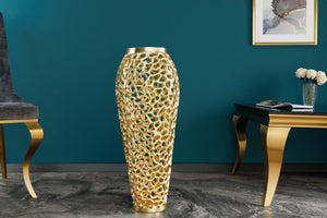 Vase design en filigrane ABSTRACT LEAF or 65cm fait main