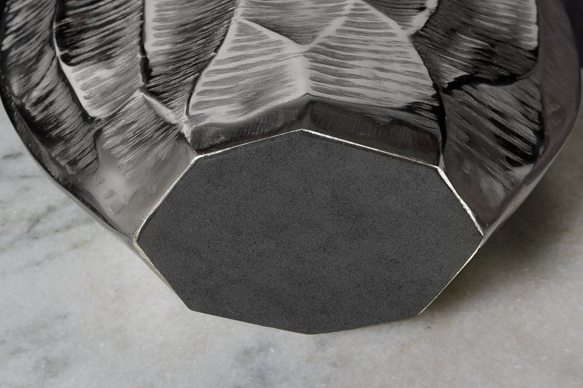 Vase élégant ORGANIC ORIENT 44cm argent martelé design