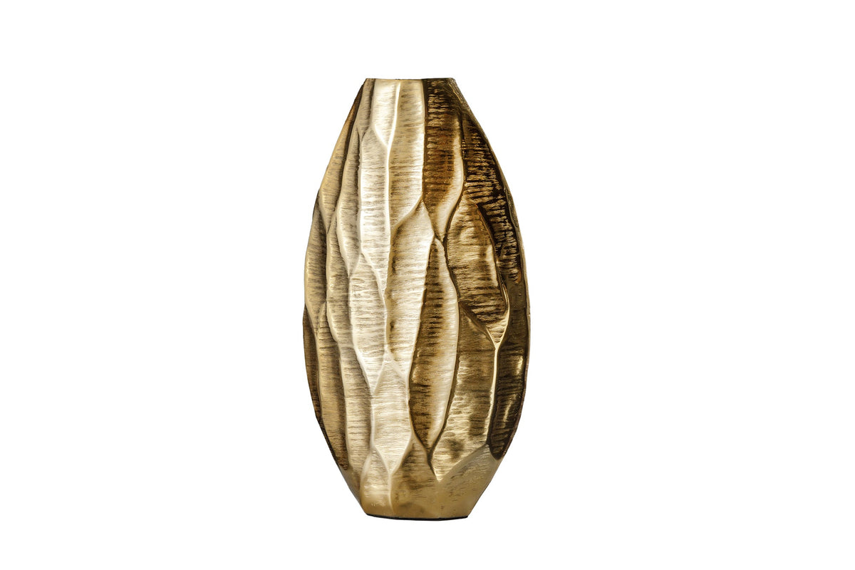 Vase élégant ORGANIC ORIENT 44cm design martelé doré